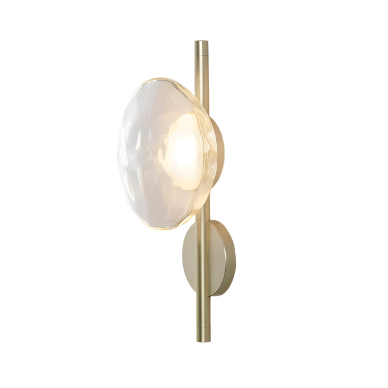 MEELANO Væglampe i Mundblæst Glas med Elegant Design - Ideel til Stue Guld Klar 38cm