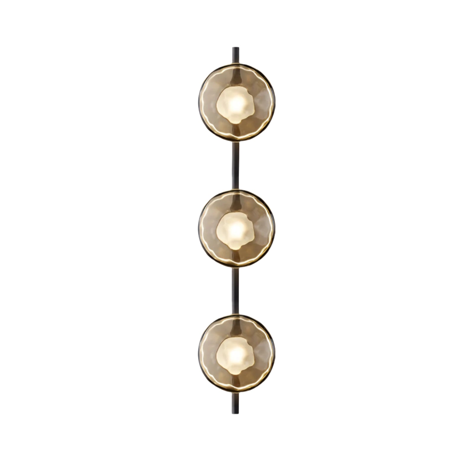 MEELANO Væglampe i Mundblæst Glas med Elegant Design - Ideel til Stue Sort Røget 95cm
