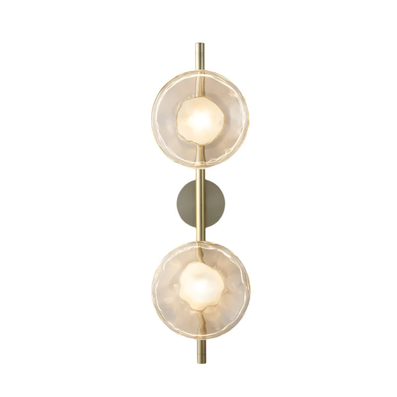 MEELANO Væglampe i Mundblæst Glas med Elegant Design - Ideel til Stue Guld Klar 65cm