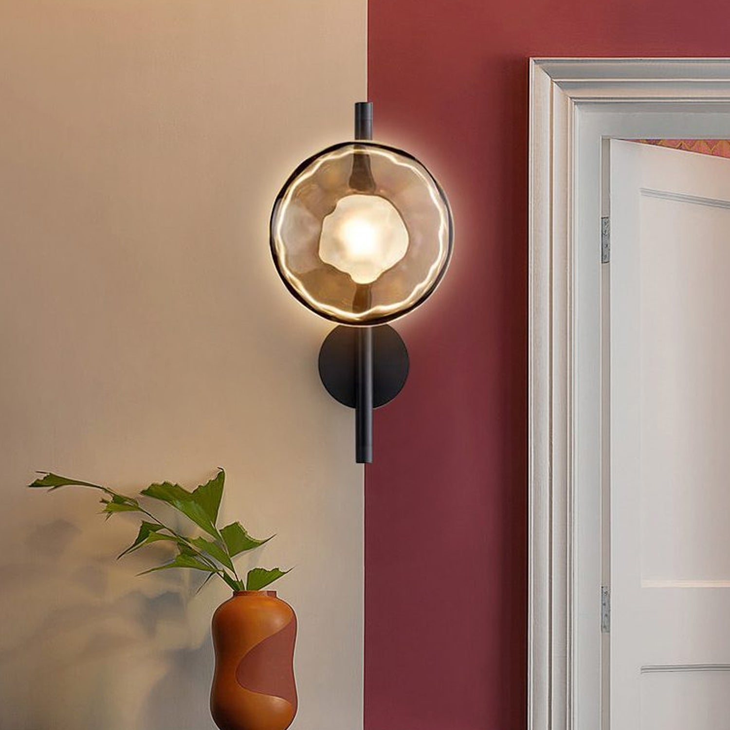 MEELANO Væglampe i Mundblæst Glas med Elegant Design - Ideel til Stue