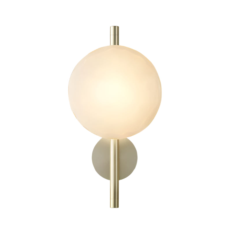 MEELANO Væglampe i Mundblæst Glas med Elegant Design - Ideel til Stue Guld Hvid 38cm