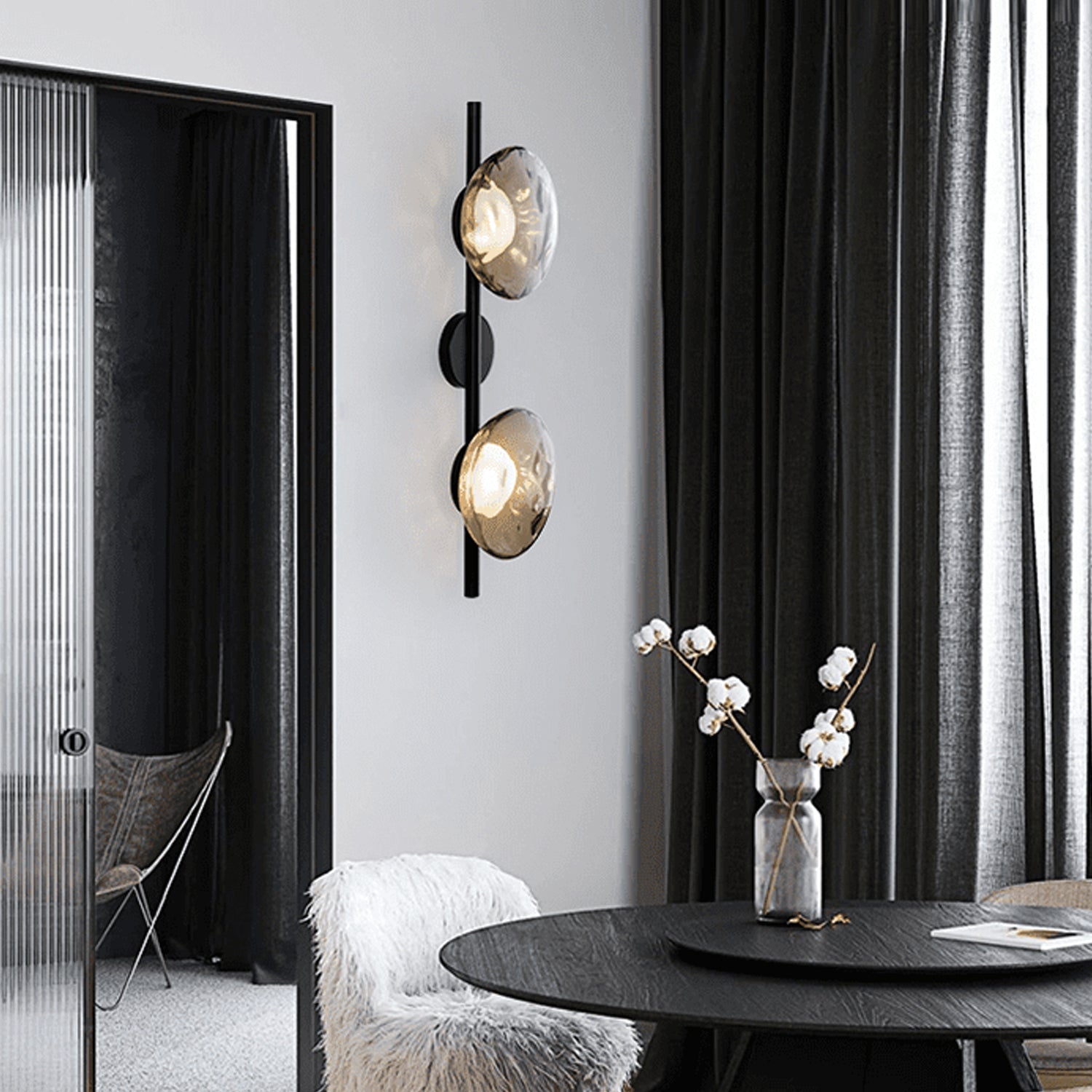 MEELANO Væglampe i Mundblæst Glas med Elegant Design - Ideel til Stue