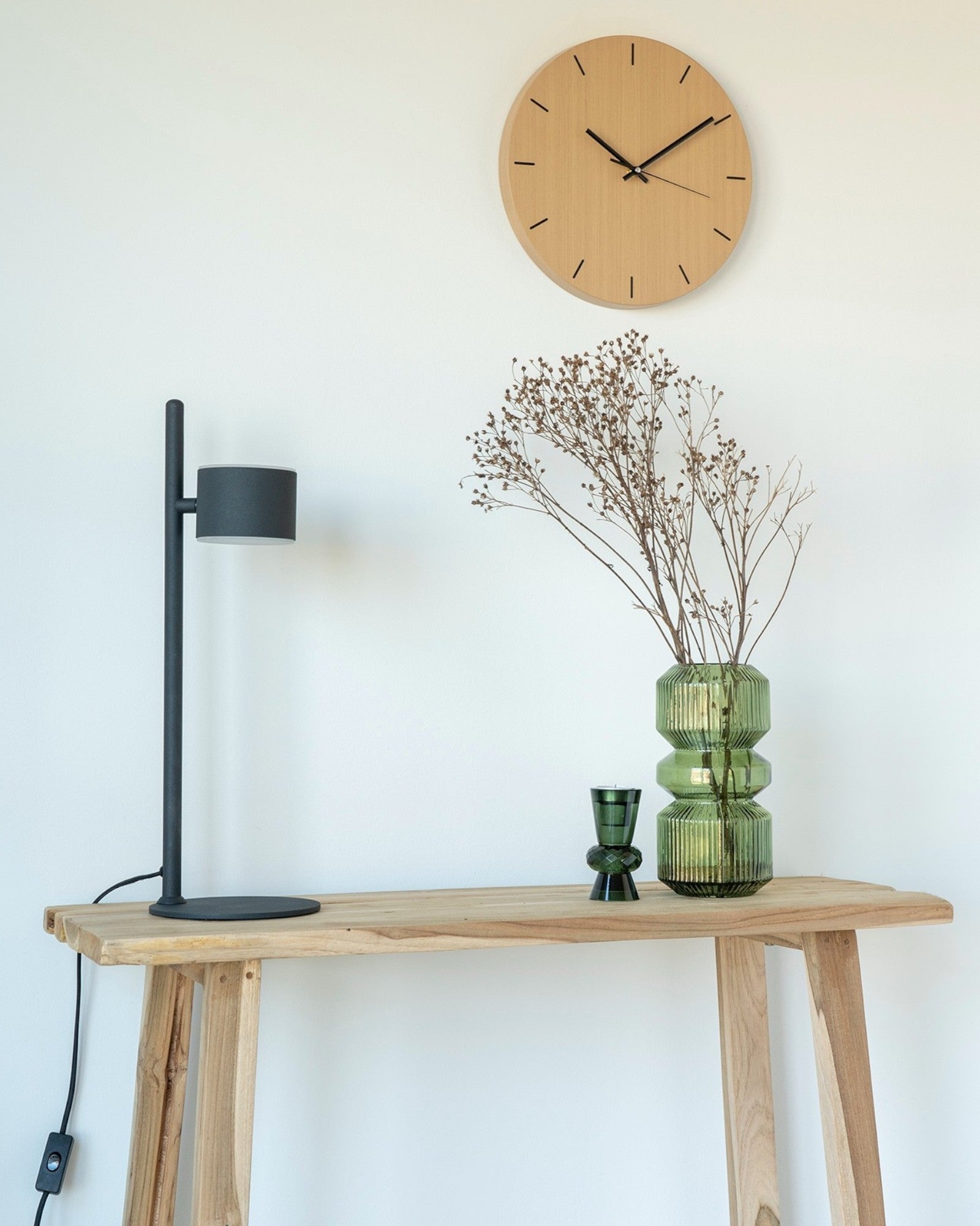 MEELANO Vægur Træ og Stål Ø30 cm - Minimalistisk Design