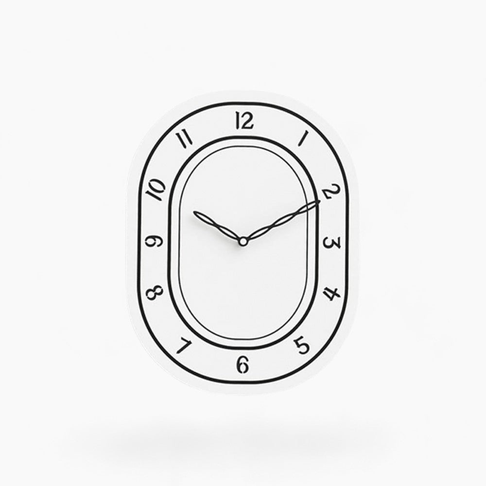 MEELANO Vægur med Tal Akryl Minimalistisk Design Creme Default