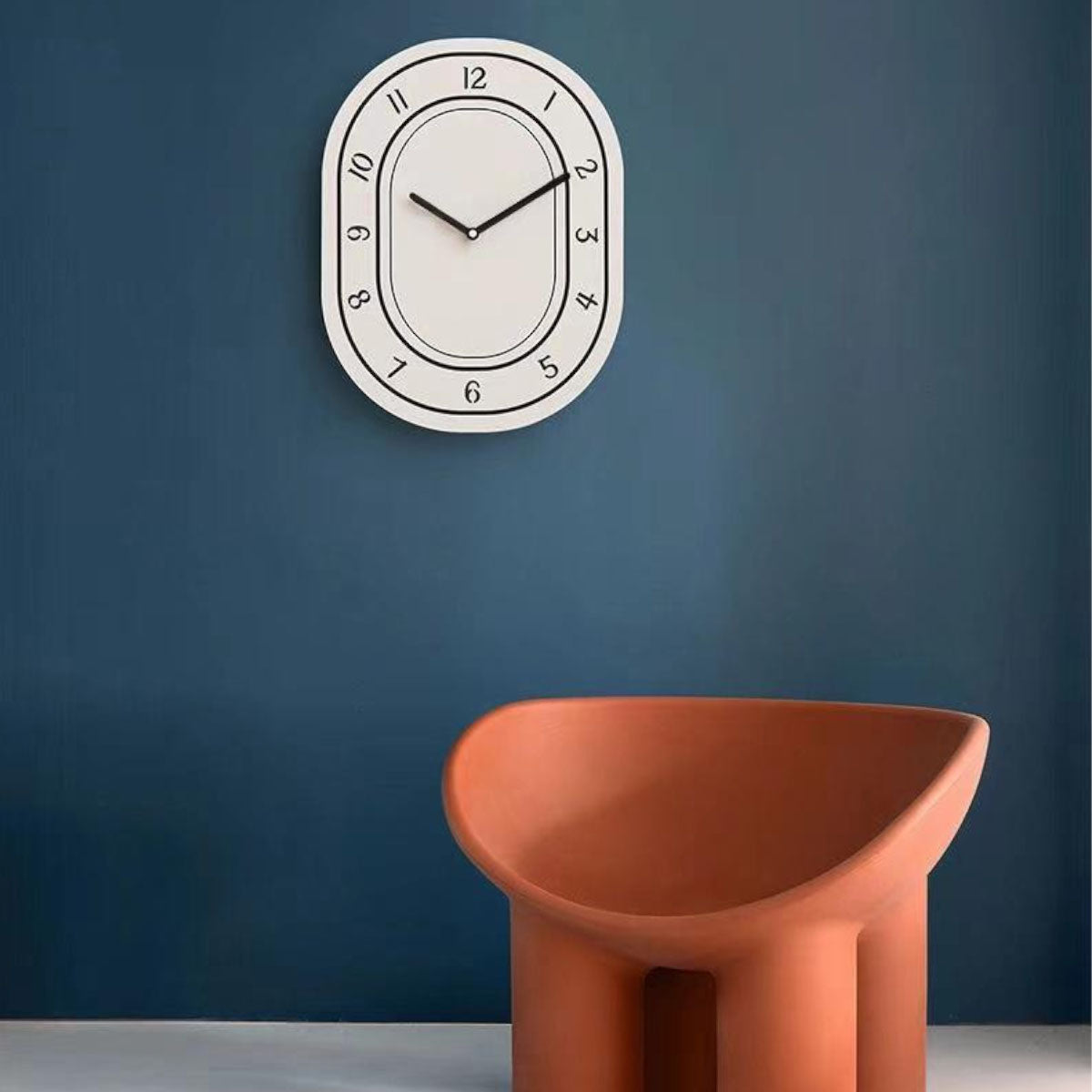 MEELANO Vægur med Tal Akryl Minimalistisk Design Creme