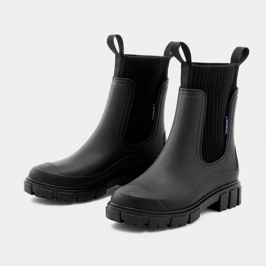 MEELANO Vandtætte Chelsea-støvler til Kvinder – Slip-on & Glat Finish Sort