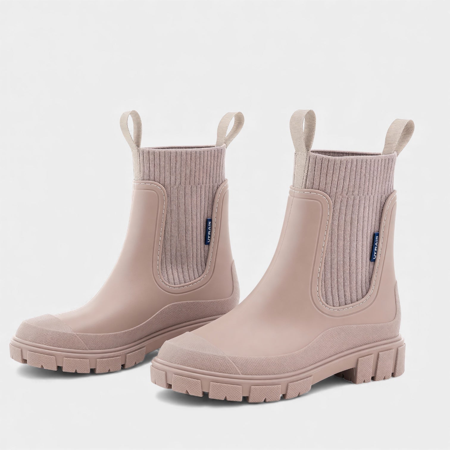 MEELANO Vandtætte Chelsea-støvler til Kvinder – Slip-on & Glat Finish Abrikos