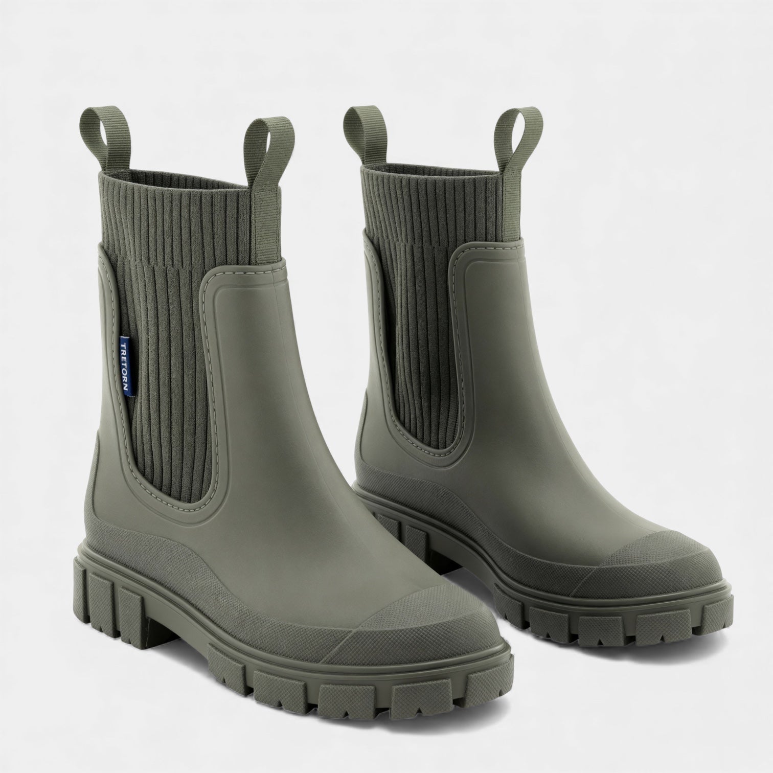 MEELANO Vandtætte Chelsea-støvler til Kvinder – Slip-on & Glat Finish Olivengrøn