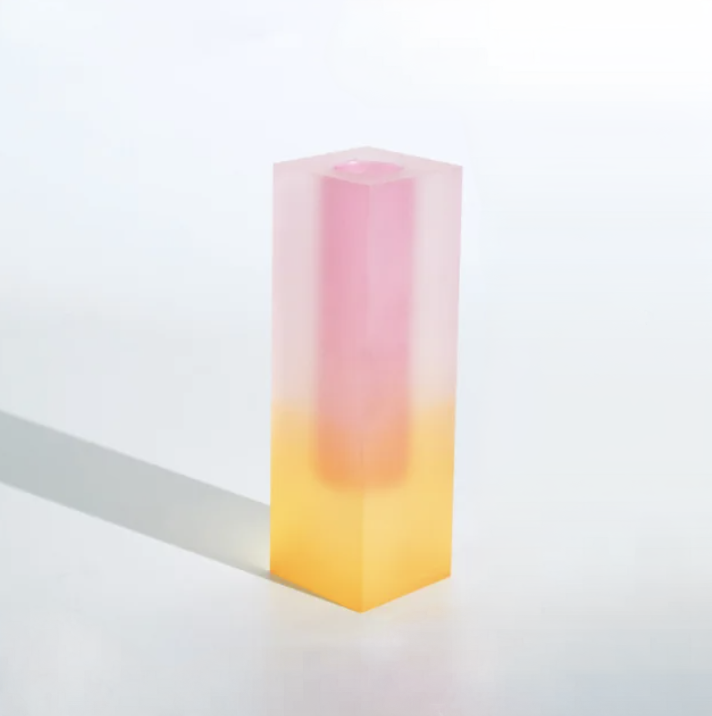 MEELANO Vanessa Vase Kollektion – Geometrisk Akryl Vase i Moderne Design Matteret gul lyserød