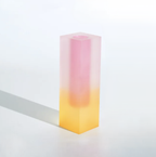 MEELANO Vanessa Vase Kollektion – Geometrisk Akryl Vase i Moderne Design Matteret gul lyserød