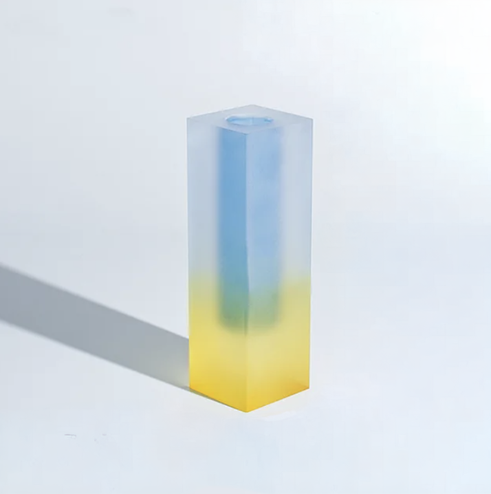 MEELANO Vanessa Vase Kollektion – Geometrisk Akryl Vase i Moderne Design Matteret gul blå