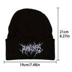 MEELANO Vinterhuer til Kvinder og Mænd i 100 Procent Akryl Unisex Strikket Beanie Goth