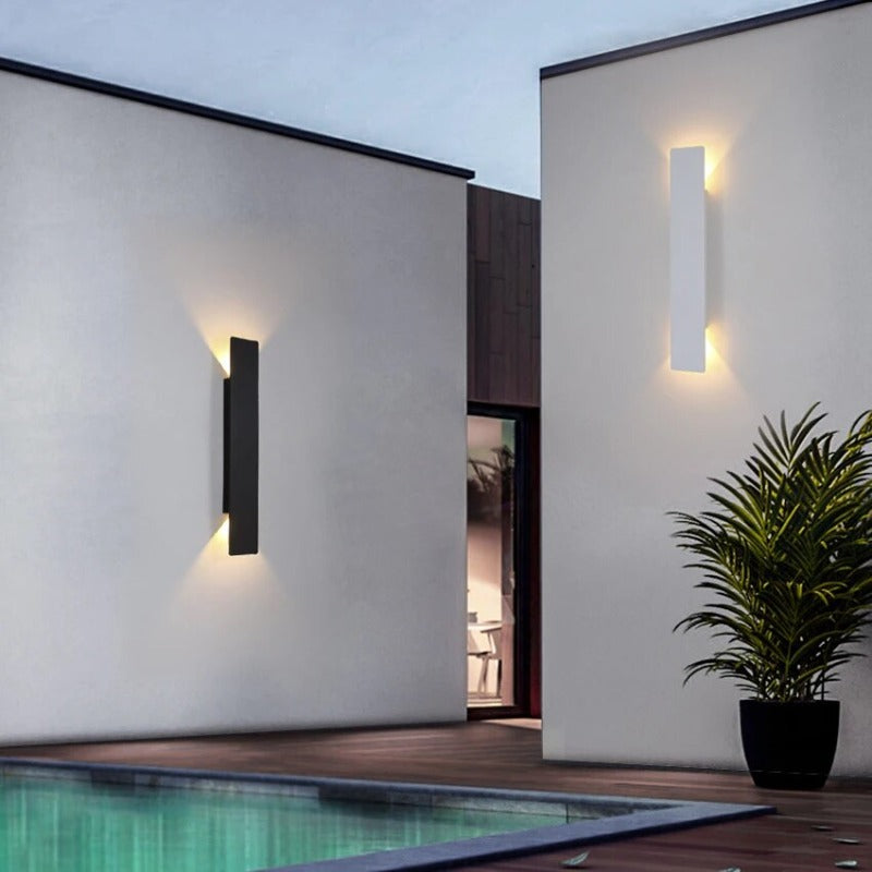 MEELANO Vejrbestandig Udendørs Væglampe med LED Belysning – Stilig Aluminium Sort