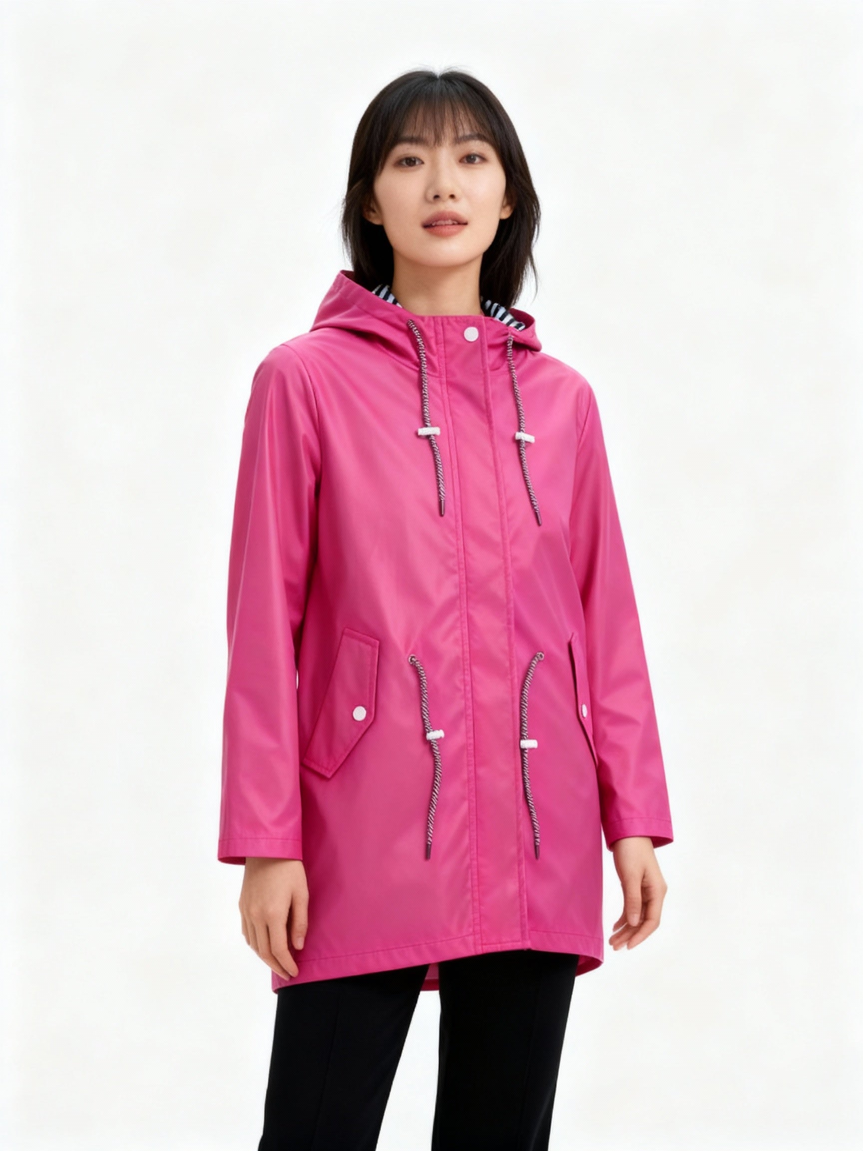 MEELANO Vejrbestandig Frakke Med Hætte Til Omskifteligt Vejr Og Bymiljø lyserød