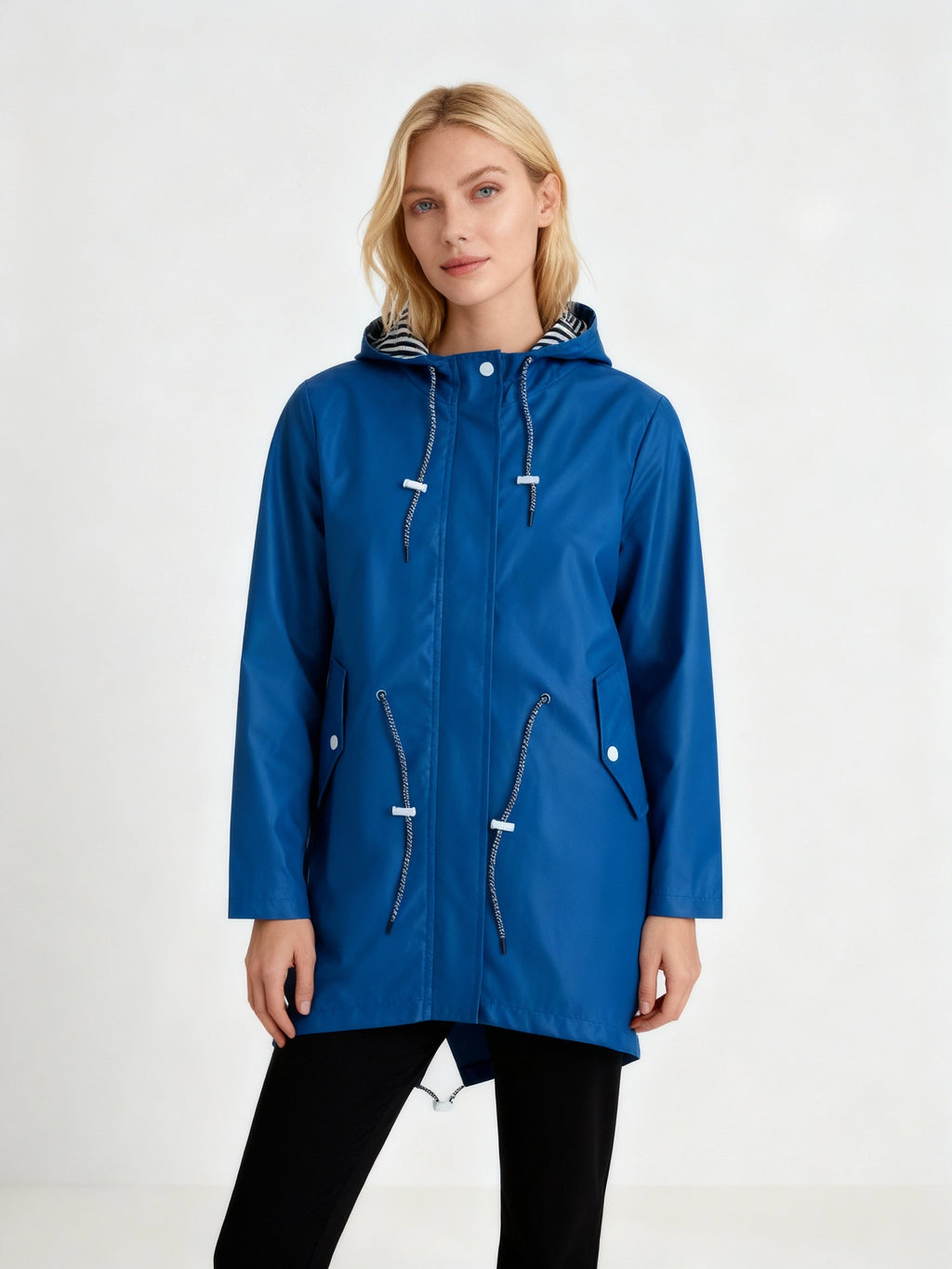 MEELANO Vejrbestandig Frakke Med Hætte Til Omskifteligt Vejr Og Bymiljø blå