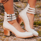 MEELANO Isana | Dame Vintage Sandalhæle med Ankelrem - Elegante Hæle & Stiletter