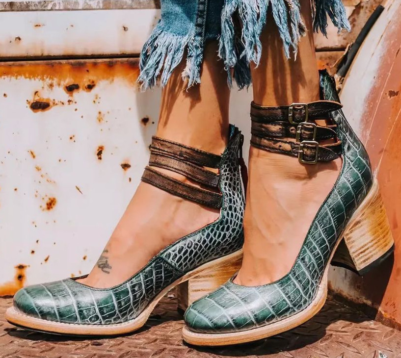 MEELANO Isana | Dame Vintage Sandalhæle med Ankelrem - Elegante Hæle & Stiletter