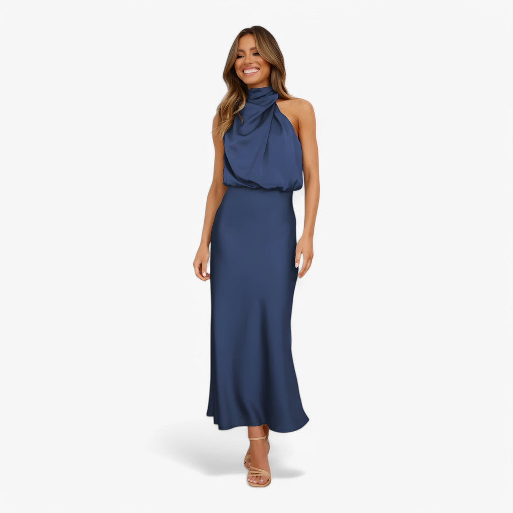 MEELANO Estela | Dame Strapless Festkjoler – Yndefuld Elegance & Komfort til Events Marineblå