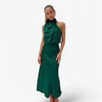 MEELANO Estela | Dame Strapless Festkjoler – Yndefuld Elegance & Komfort til Events Grøn