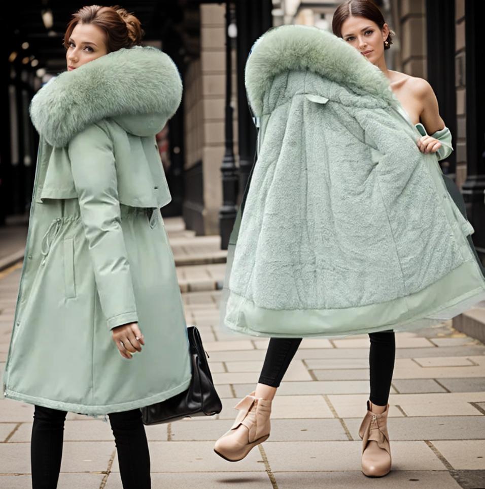 MEELANO Dame Varm Vandtæt Vinterjakke - Med slank pasform Grøn