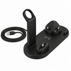 MEELANO Trådløs Ladestation 3-i-1 – Ladestation til iPhone, Apple Watch & AirPods, Hvid eller Sort – Chargix