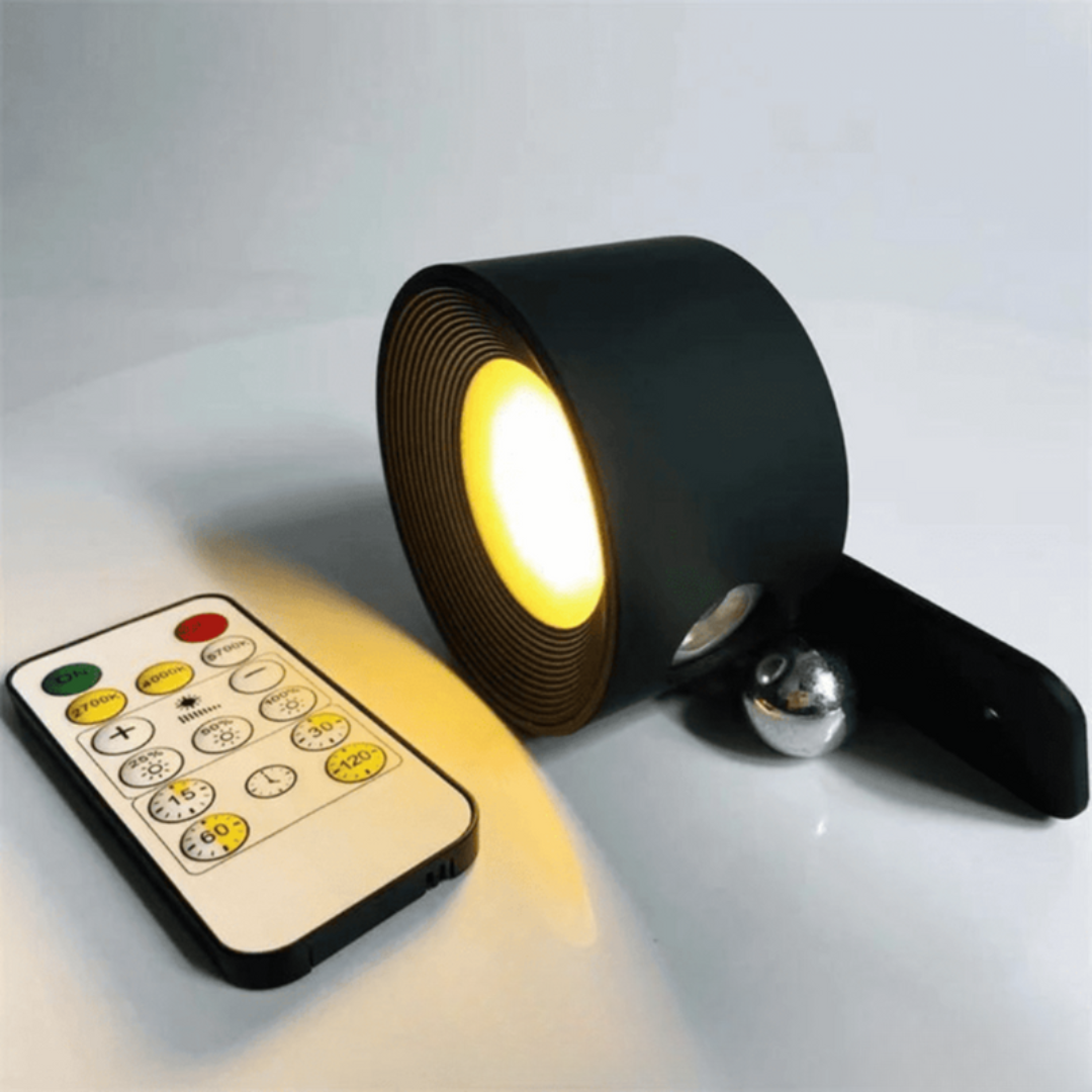 MEELANO Marthova WandBeam 360 – 2-i-1 Væglampe & Lommelygte med USB Opladning & 360° Rotation Sort