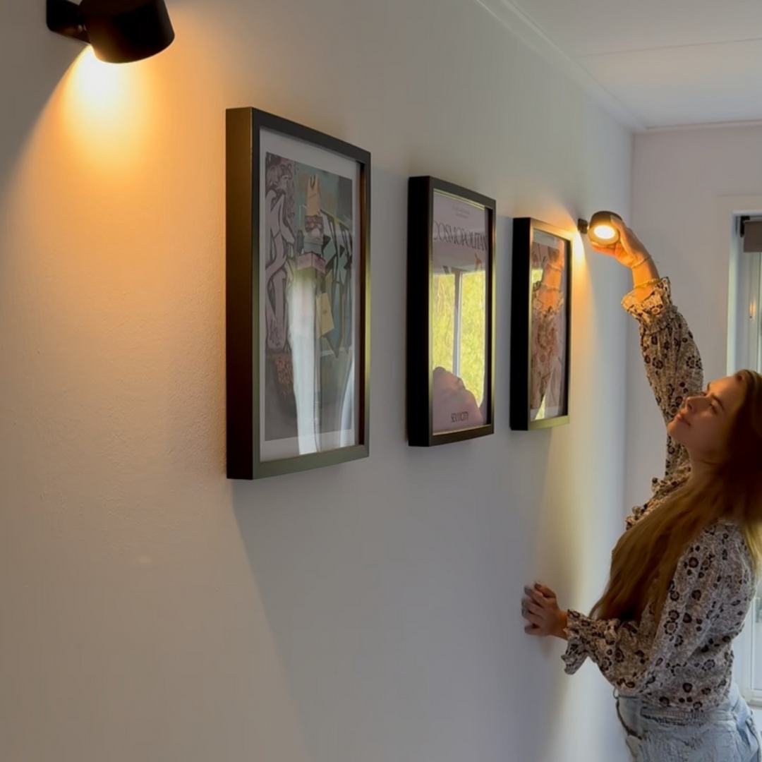 MEELANO Marthova WandBeam 360 – 2-i-1 Væglampe & Lommelygte med USB Opladning & 360° Rotation