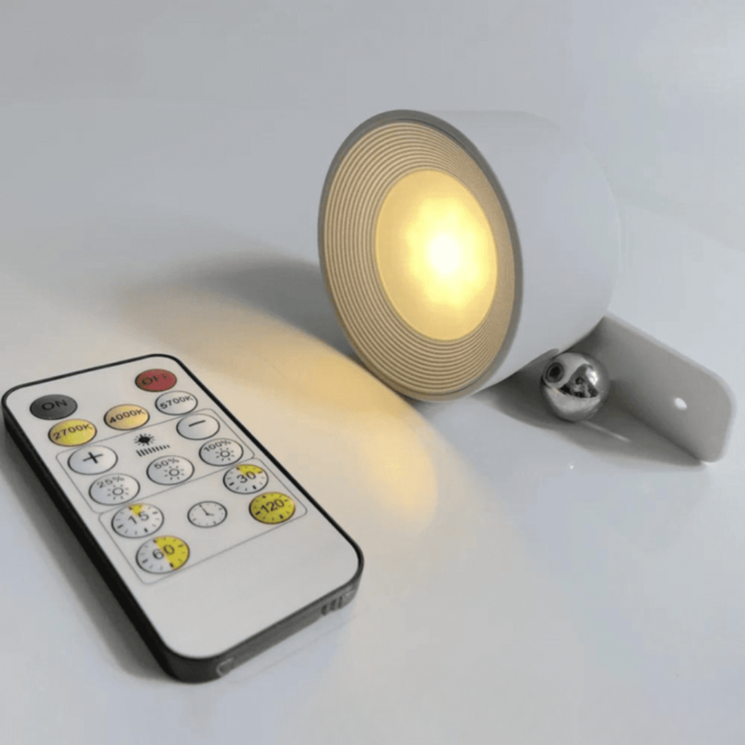MEELANO Marthova WandBeam 360 – 2-i-1 Væglampe & Lommelygte med USB Opladning & 360° Rotation Hvid