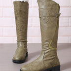 Amore | Knæhøje Damestøvler Spænde Profilsål - Chunky Boots  Eksempel