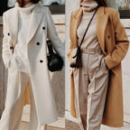 MEELANO Dame Elegant Dobbeltradet Trenchcoat Reverskrave Til Kølige Dage