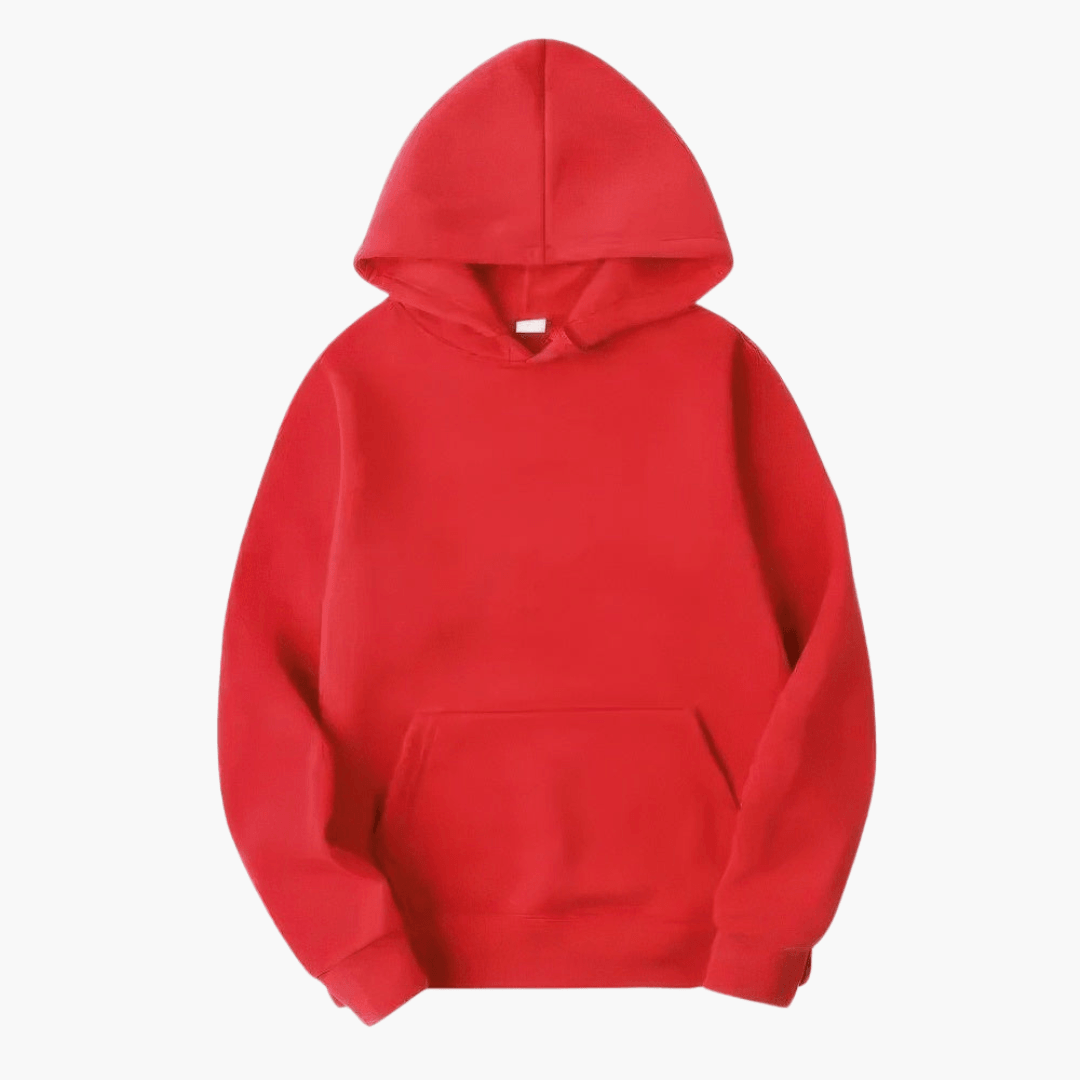 MEELANO Mane | Herre Varm Fleece Hættetrøje med Kængurulomme - Langærmet Hoodie Rød