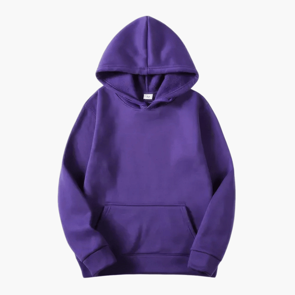 MEELANO Mane | Herre Varm Fleece Hættetrøje med Kængurulomme - Langærmet Hoodie Lilla