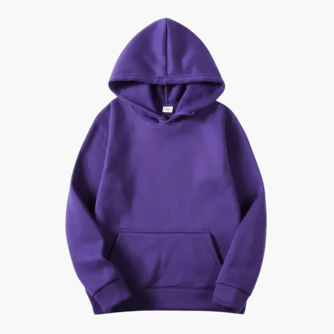 MEELANO Mane | Herre Varm Fleece Hættetrøje med Kængurulomme - Langærmet Hoodie Lilla
