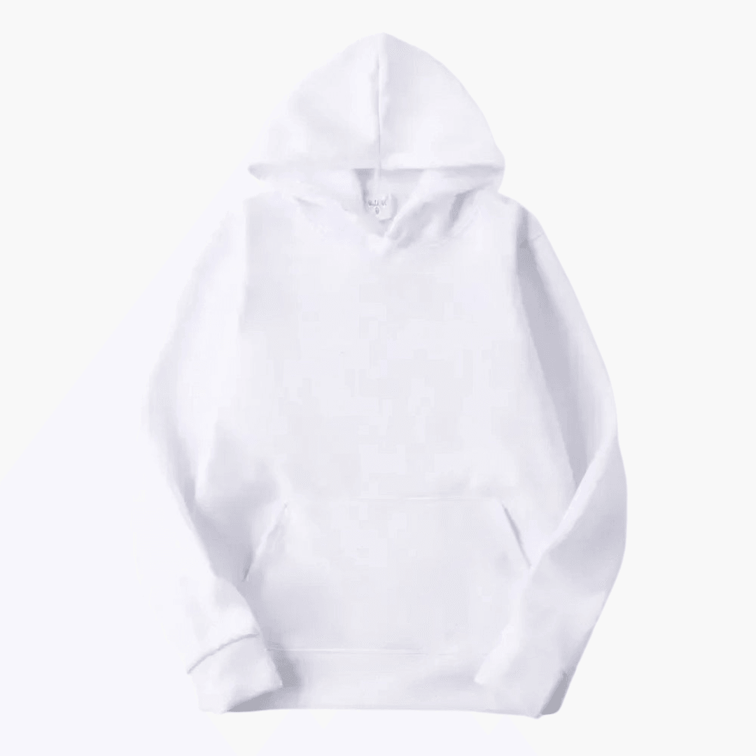 MEELANO Mane | Herre Varm Fleece Hættetrøje med Kængurulomme - Langærmet Hoodie Hvid