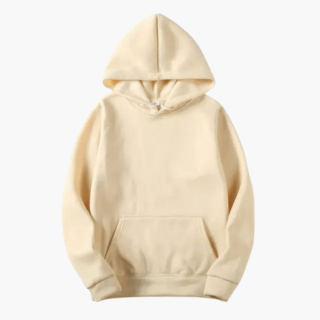 MEELANO Mane | Herre Varm Fleece Hættetrøje med Kængurulomme - Langærmet Hoodie Beige