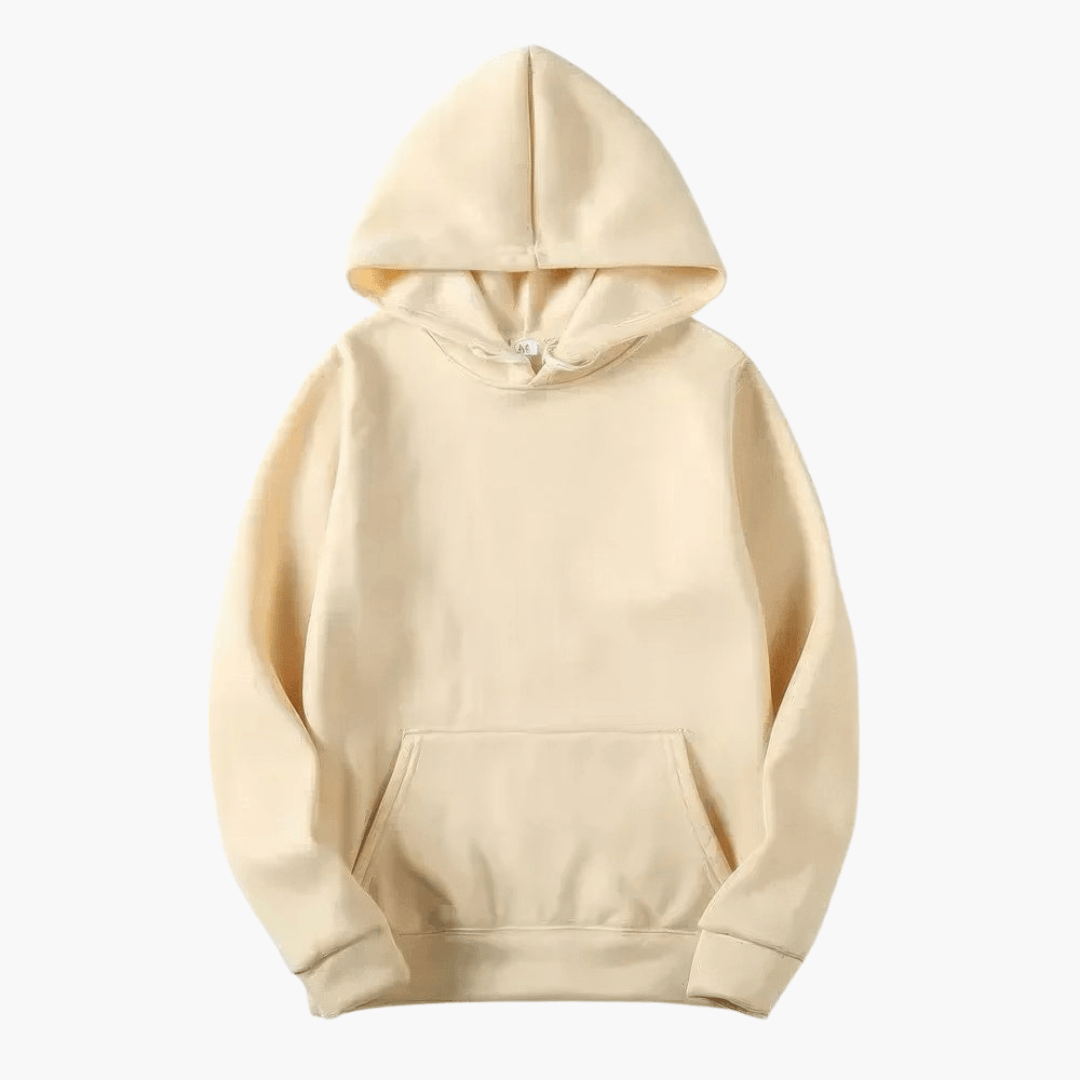 MEELANO Mane | Herre Varm Fleece Hættetrøje med Kængurulomme - Langærmet Hoodie Beige