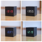 MEELANO Elegant Digitalt LED Træur Med Stilfuld Alarm Og Lys