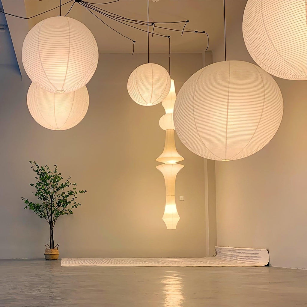 MEELANO ZenLicht Pendellampe – Minimalistisk Design med Rispapirskærm & Varmt Lys (2200–3500K)