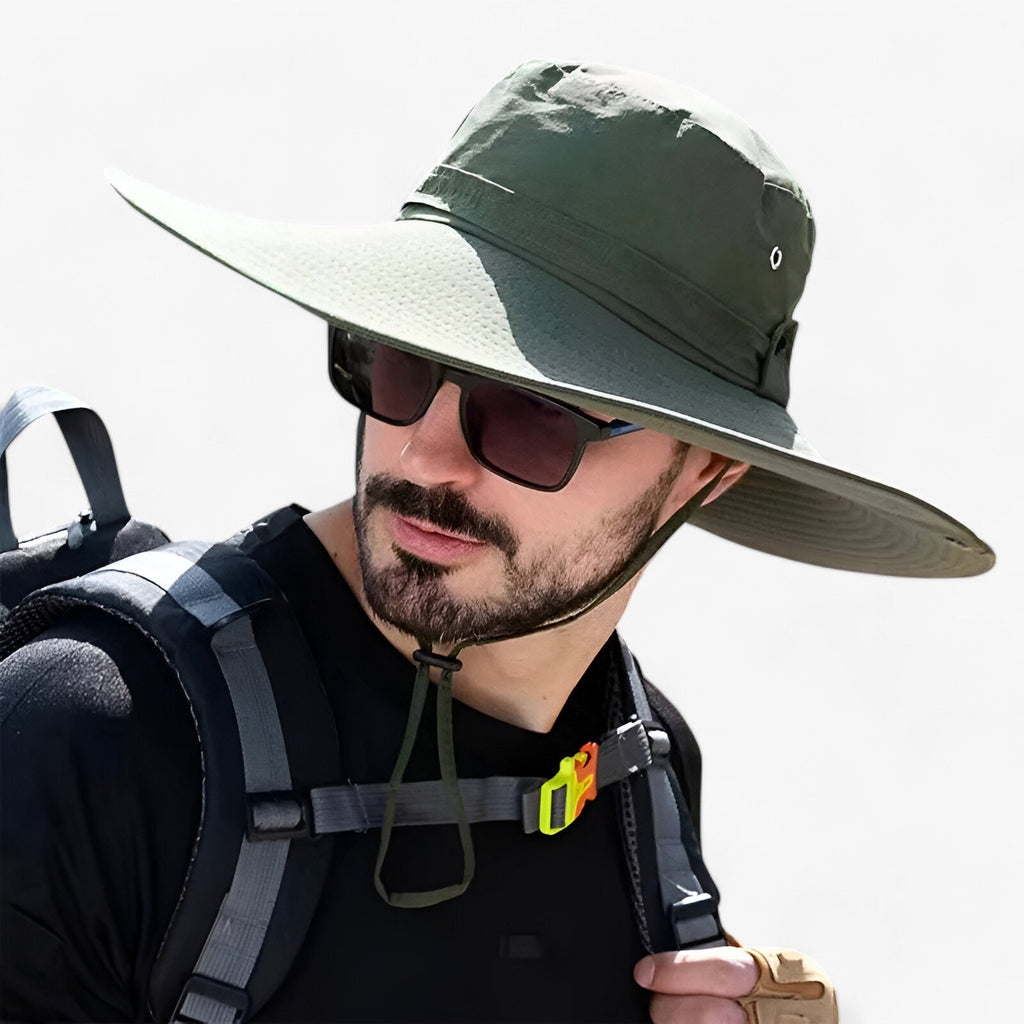 MEELANO Herre/Dame Udendørshat – UV-beskyttelse & Vandafvisende army grøn 58-60cm