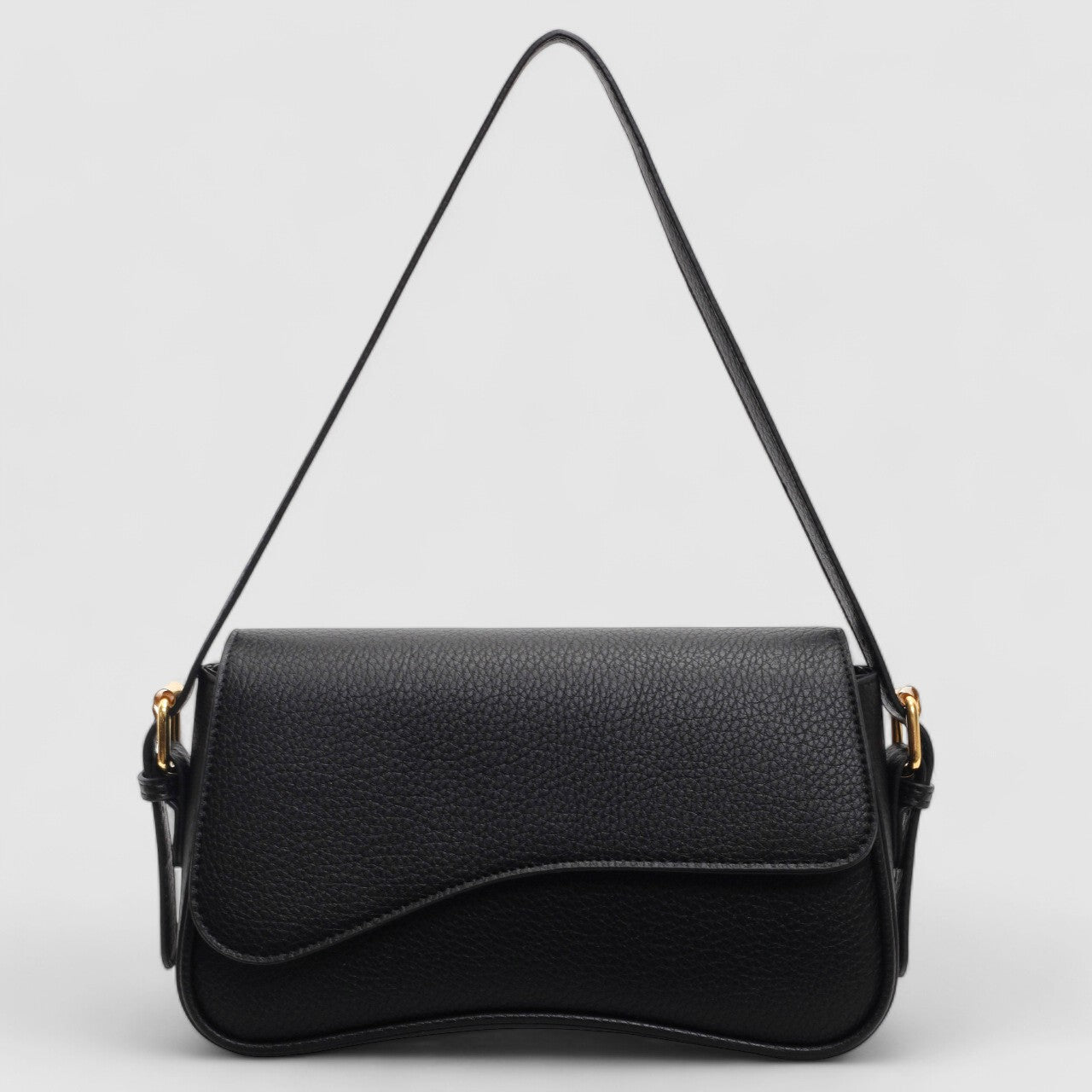 MEELANO Luna | Dame Håndtaske – Bølget Design, Premium Vegansk Læder & Elegant Stil Sort
