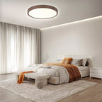 MEELANO Ultratynd, cirkulær loftslampe Dia 30cm(11.8") x H2.5cm(1") Valnød