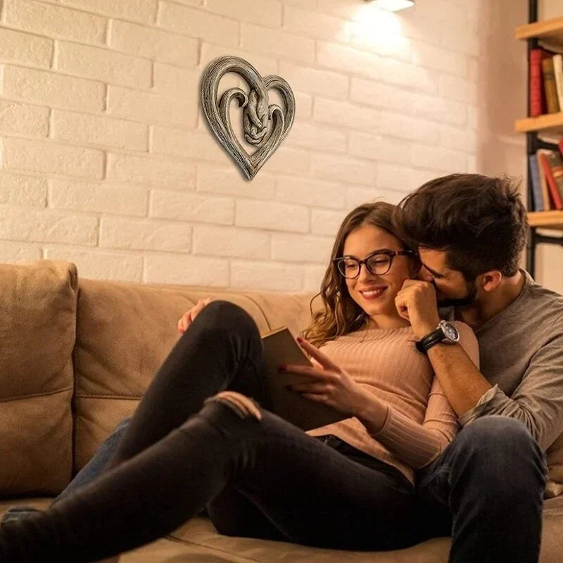 MEELANO Træ Hjerte Vægdekoration – Vægbillede med Hånd i Hånd, Romantisk Vægpynt & Kærlighedsgave – ForeverTouch