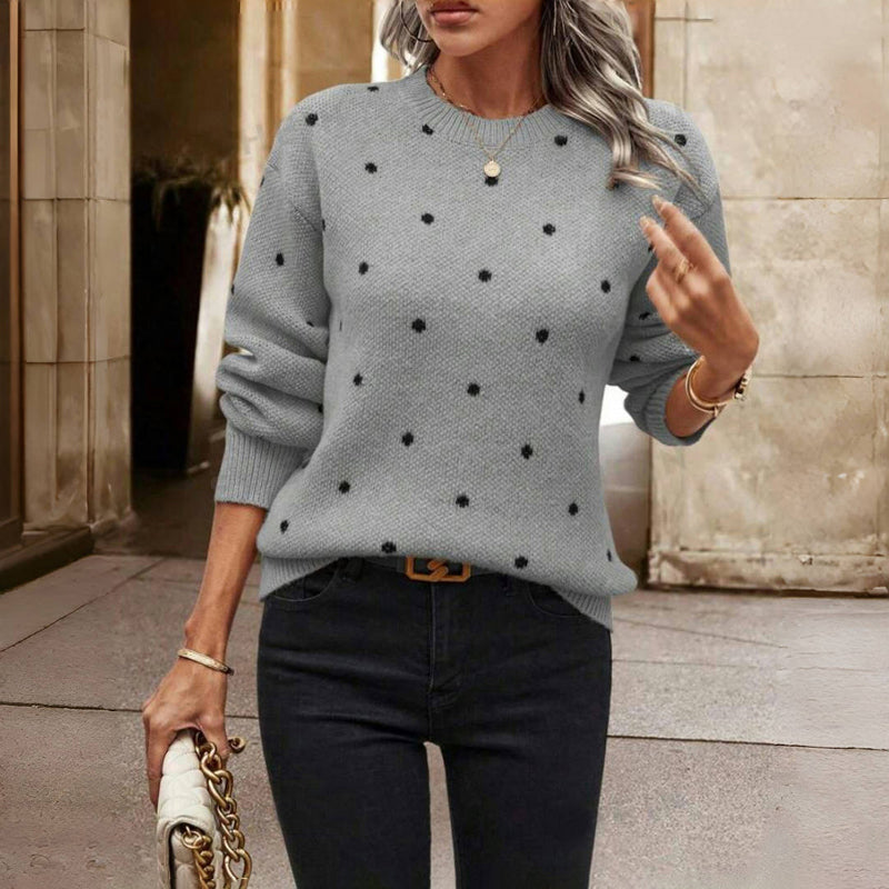 MEELANO Solis | Dame Elegant Striktrøje med V-Hals - Finstrikket Pullover i Uldblanding Grå