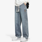 MEELANO Amore | Herre Wide Leg Jeans - Trendy Jeans med Brede Ben & Loose Fit Mørk grå