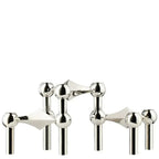 MEELANO CandleSphere – Molecular Elegance Lysestage i Moderne Design Sølv Tre Stykker