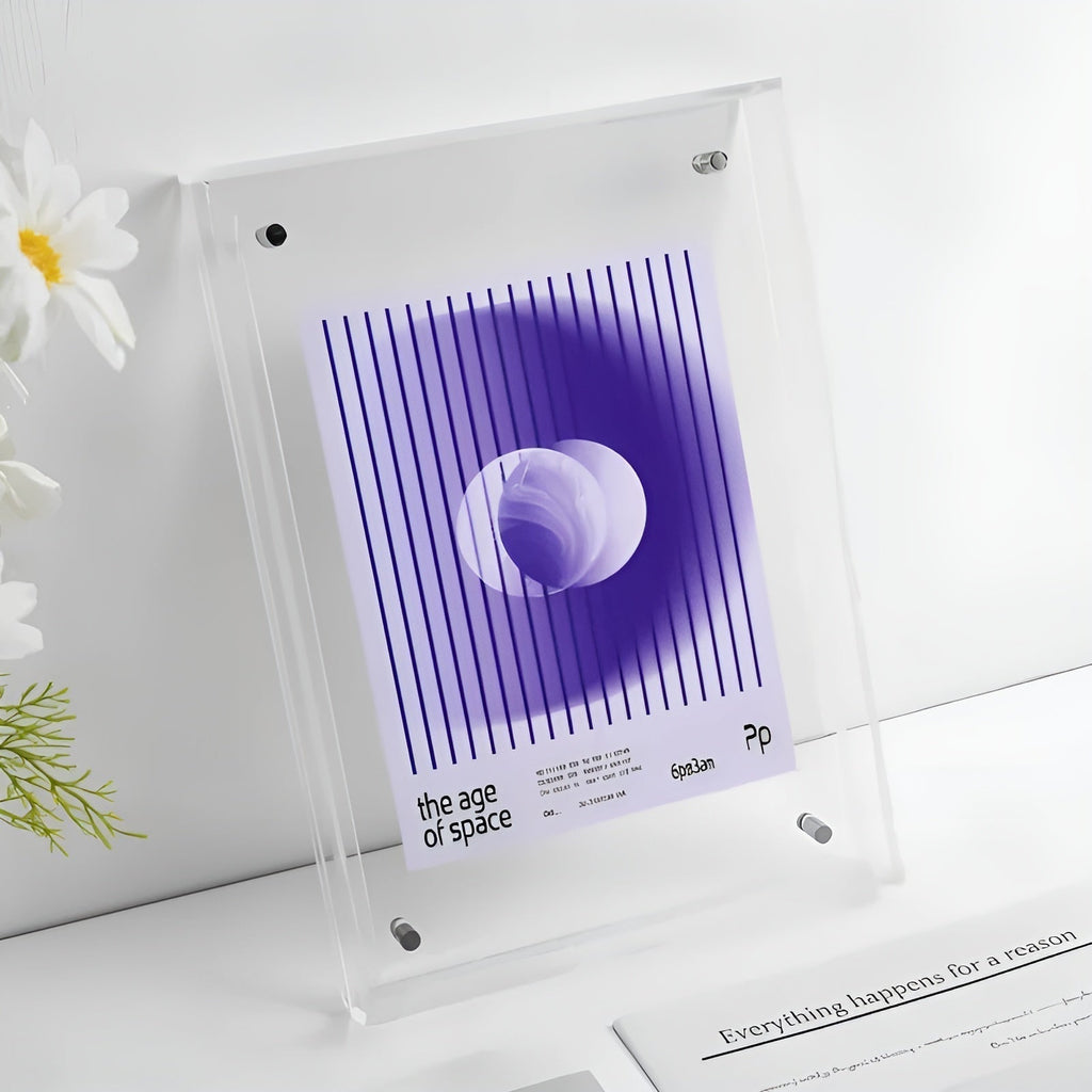 MEELANO Neon Akrylramme i Retro 80'er-stil – Farverig Fotoramme til Væg eller Bord, 16x21 til 40x50 cm Klar