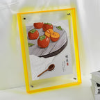 MEELANO Neon Akrylramme i Retro 80'er-stil – Farverig Fotoramme til Væg eller Bord, 16x21 til 40x50 cm Gul