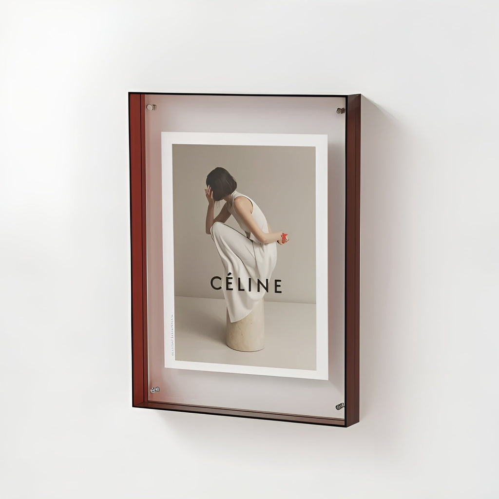 MEELANO Neon Akrylramme i Retro 80'er-stil – Farverig Fotoramme til Væg eller Bord, 16x21 til 40x50 cm Brun