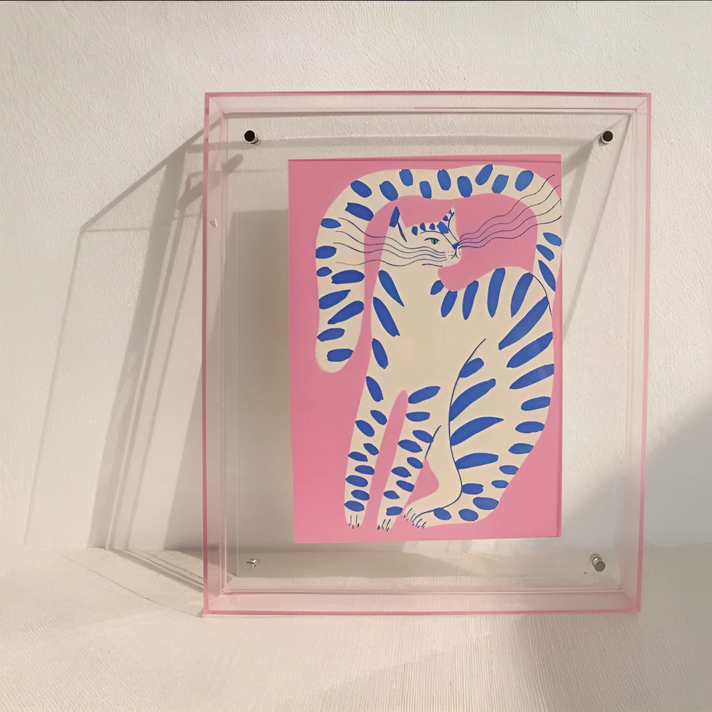 MEELANO Neon Akrylramme i Retro 80'er-stil – Farverig Fotoramme til Væg eller Bord, 16x21 til 40x50 cm