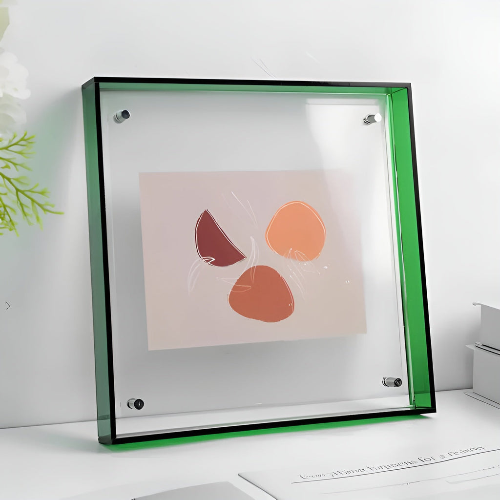 MEELANO Neon Akrylramme i Retro 80'er-stil – Farverig Fotoramme til Væg eller Bord, 16x21 til 40x50 cm Grøn
